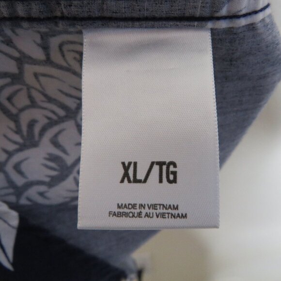 Express* Men's Short Sleeve Button Down Curved Hem Pineapple Shirt~ Size XL - Picture 4 of 11